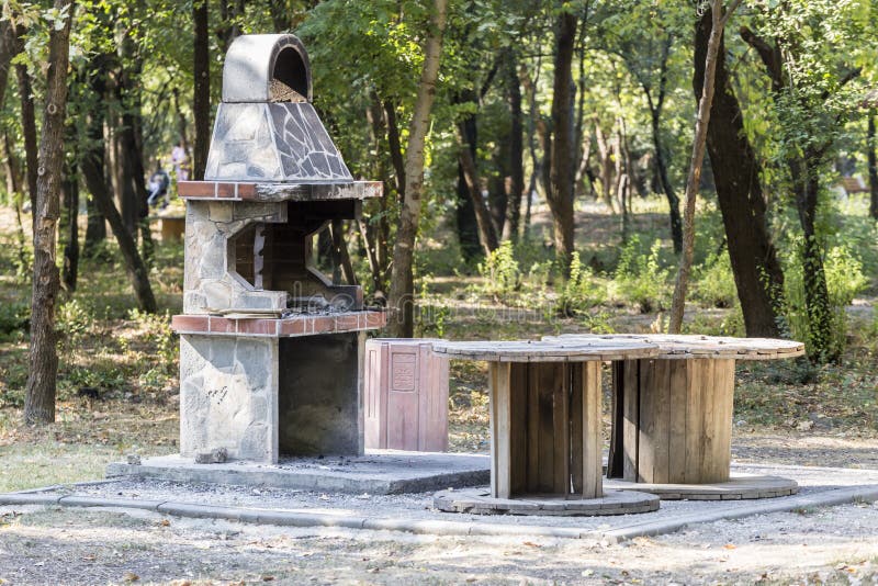 A Public Use Barbeque in a City Park Stock Photo Image of barbeque