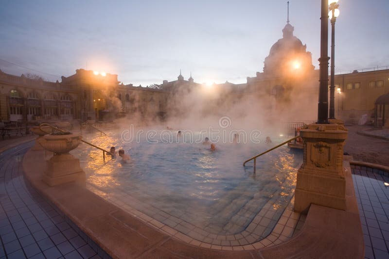 Public baths, night stock image. Image of temperature 4273733