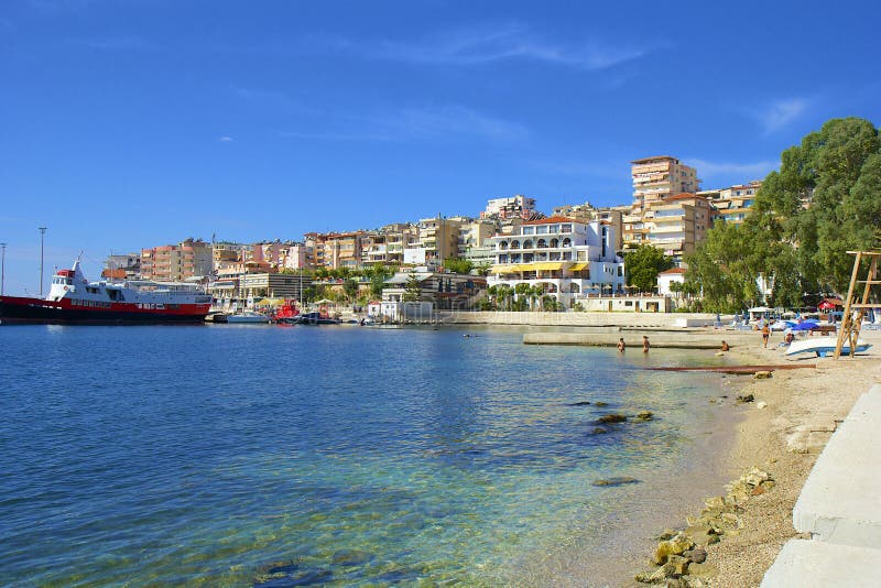 Public Beach In Saranda, Albania Editorial Image - Image of ...