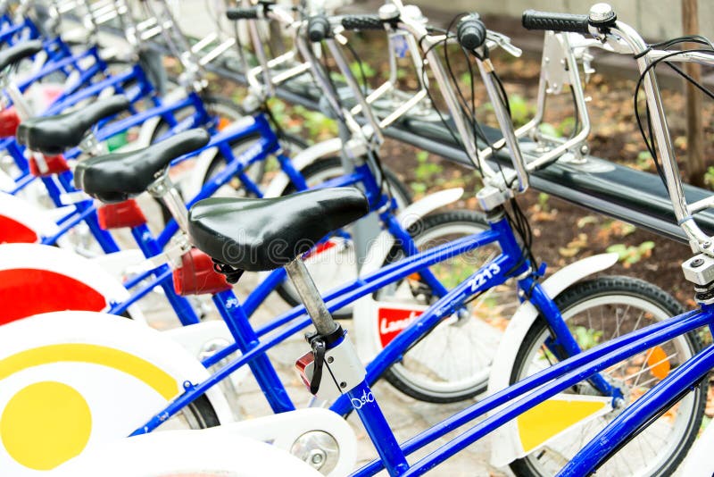 Public Bicycles Parked on a Street in Norway Stock Photo - Image of ...