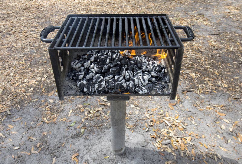 Public BBQ Grill In Harriman State Park, New York, USA Stock Photo