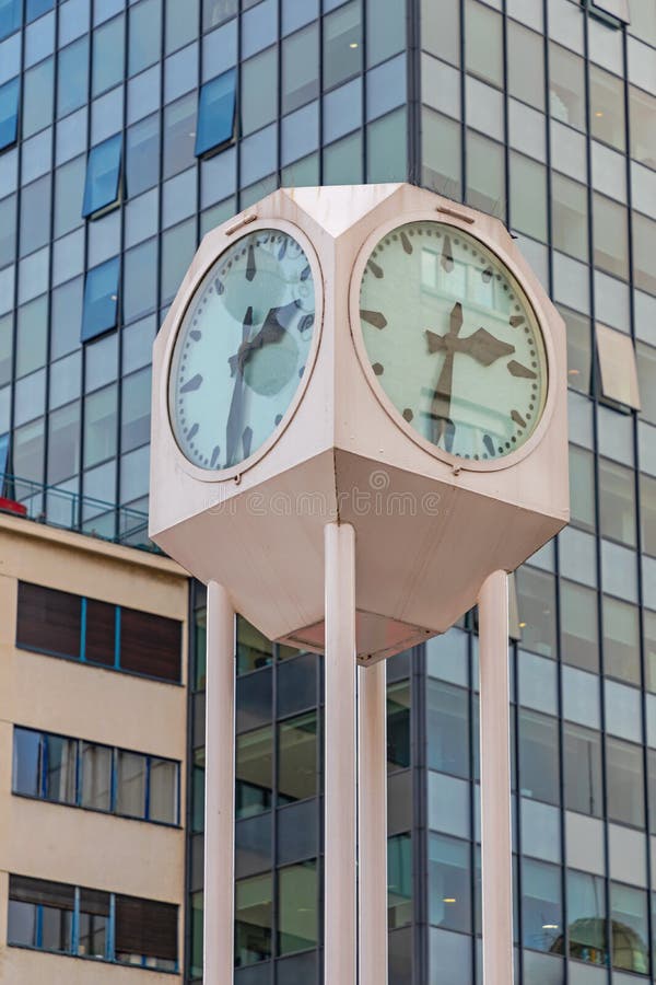 Public Clock Zagreb stock photo. Image of office, commercial 243068694