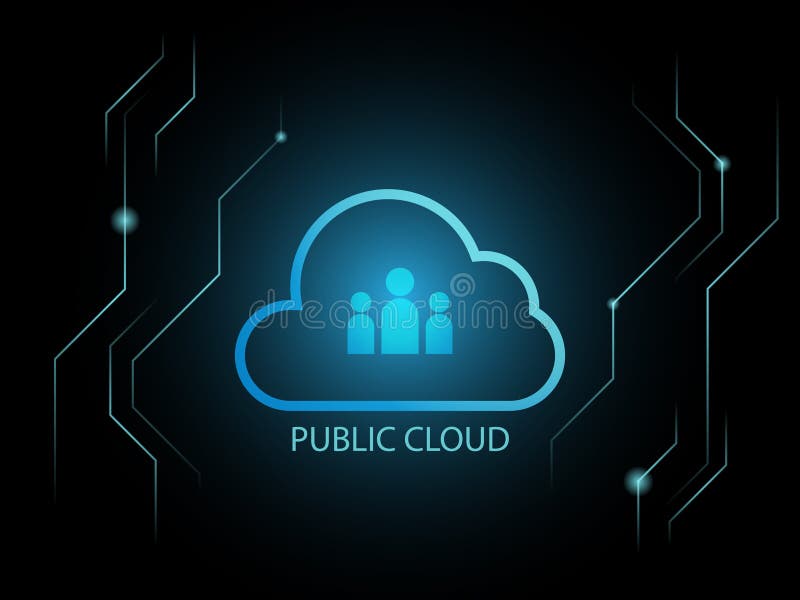 Public Cloud Platform Logo Icon. royalty free illustration