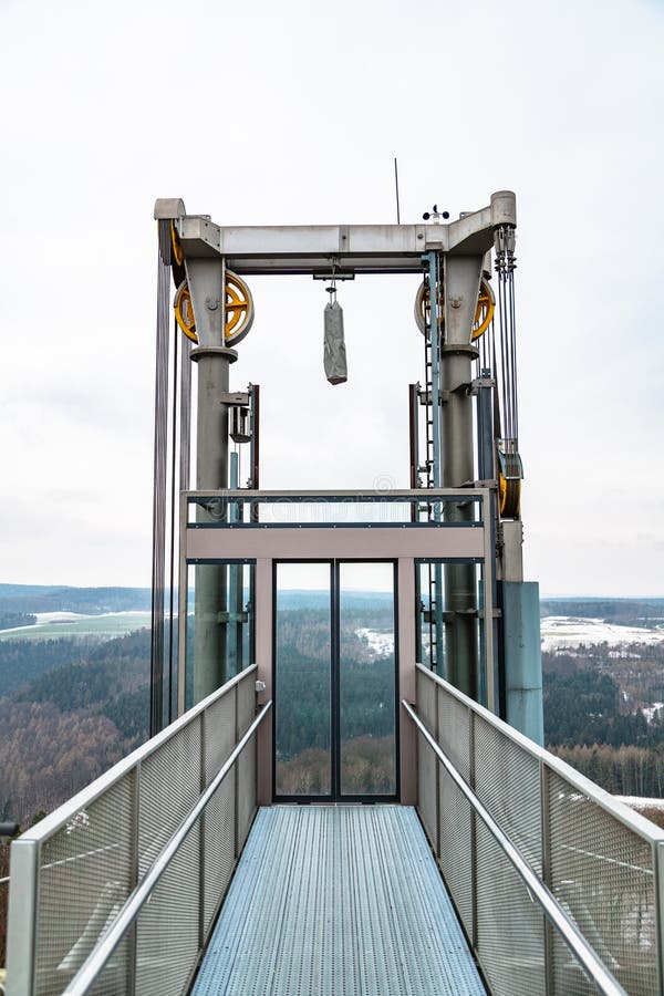 Public Glass Elevator on Viewing Platform Outdoor Stock Image Image