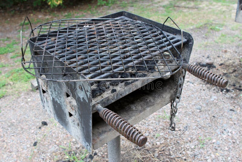 Public BBQ Grill In Harriman State Park, New York, USA Stock Photo