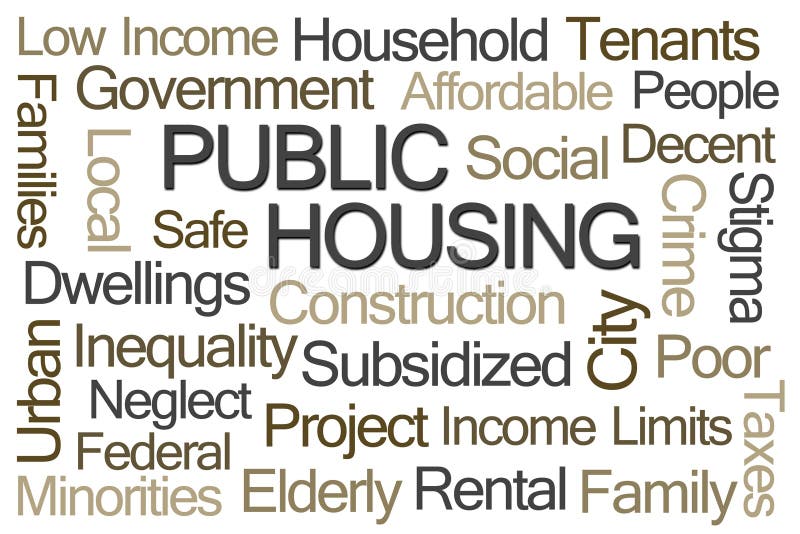 Public Housing Word Cloud stock illustration. Illustration of decent