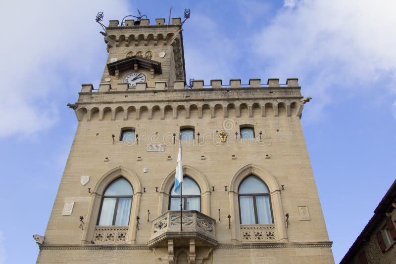 Public Palace and Statue of Liberty in San Marino