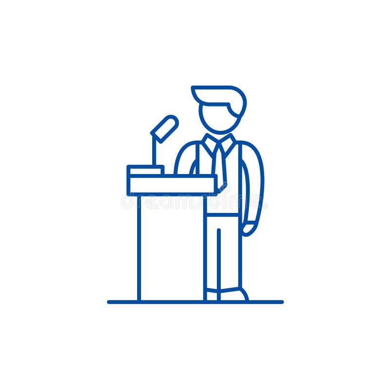 Public performance line icon concept. Public performance flat vector symbol, sign, outline illustration. vector illustration.