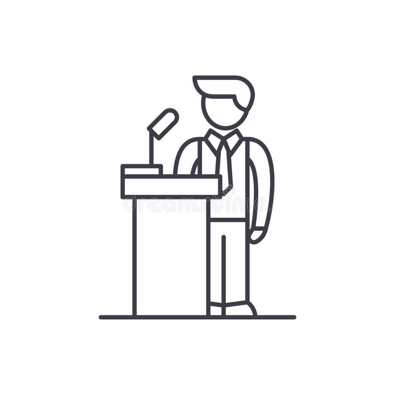 Public performance line icon concept. Public performance vector linear illustration, symbol, sign vector illustration