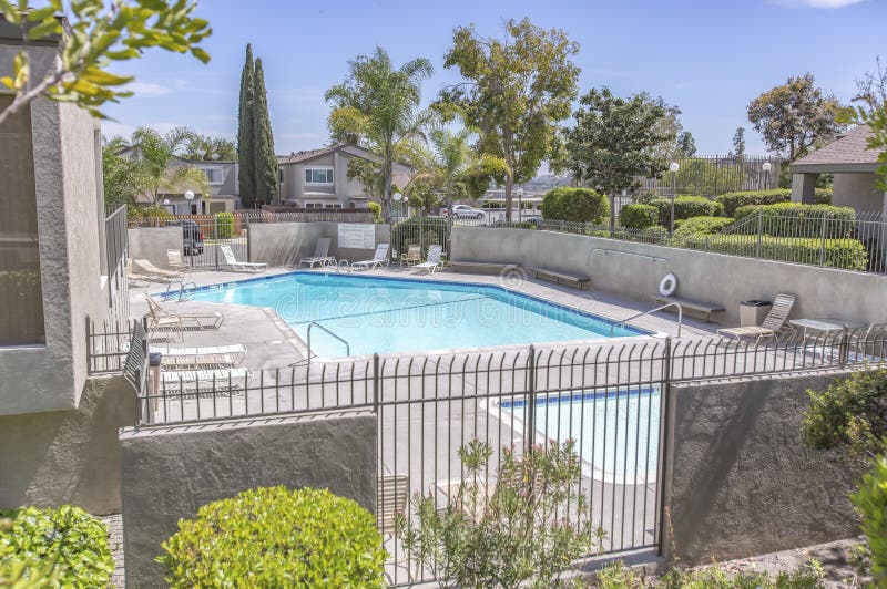 Public Pool in Southern California Stock Image Image of angle, estate