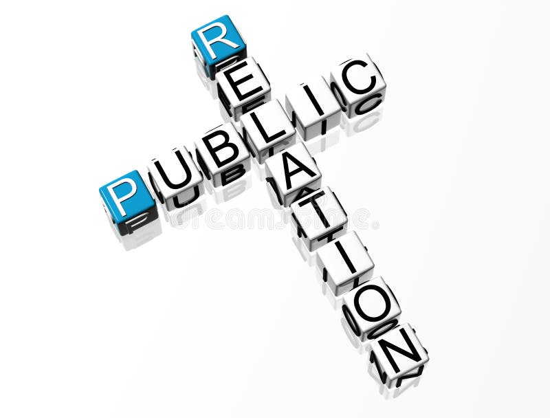Public Relation Crossword vector illustration