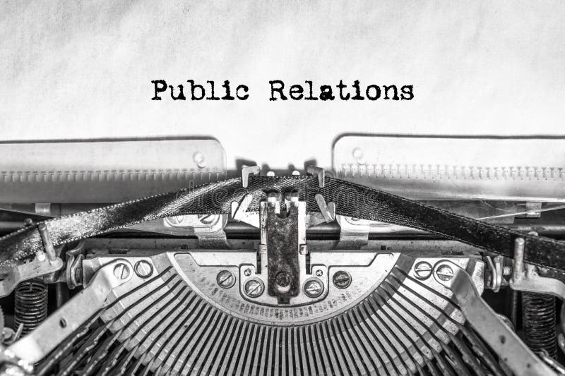 Public Relations typed text