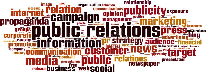 Public relations word cloud royalty free illustration