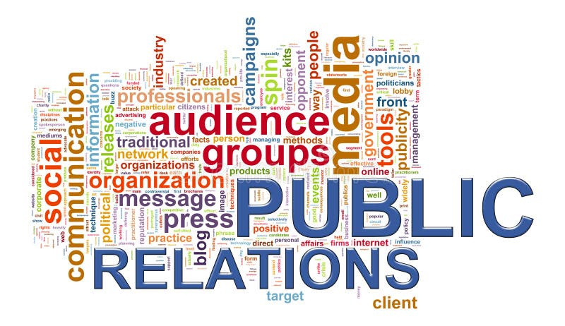 Public relations word tags stock illustration
