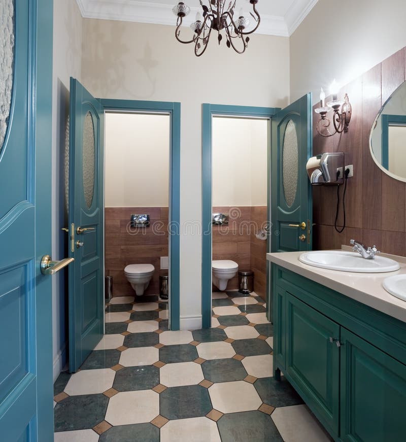 Public restroom interior royalty free stock photography