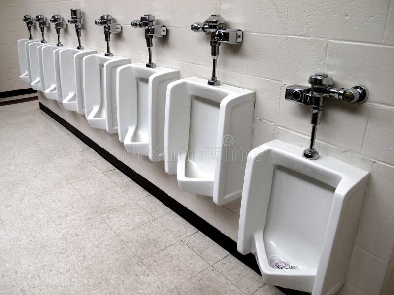 Public Restroom Urinals stock image. Image of public 17601435