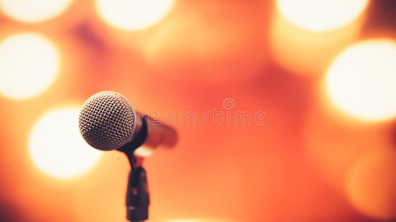 Public speaking backgrounds, Close-up the microphone on stand for speakerClose-up the microphone on stand for speaker royalty free stock image