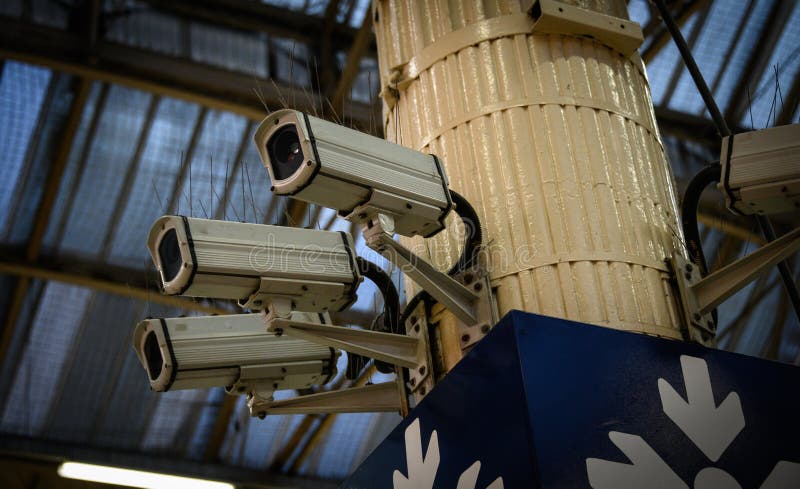 Public Surveillance Cameras Stock Image - Image of privacy, public