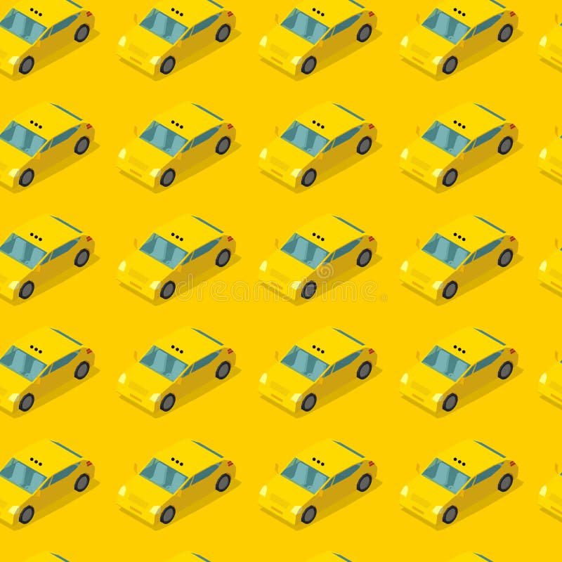 Public taxi car seamless pattern. Cab on yellow background. Taxicab service concept. Vector illustration stock illustration Public taxi car seamless pattern. Cab on yellow background. Taxicab service concept. Vector illustration stock illustration