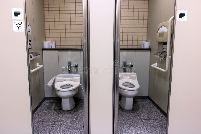 A Public Toilet Bowls with Electronic Control Bidet, Japan Stock Image