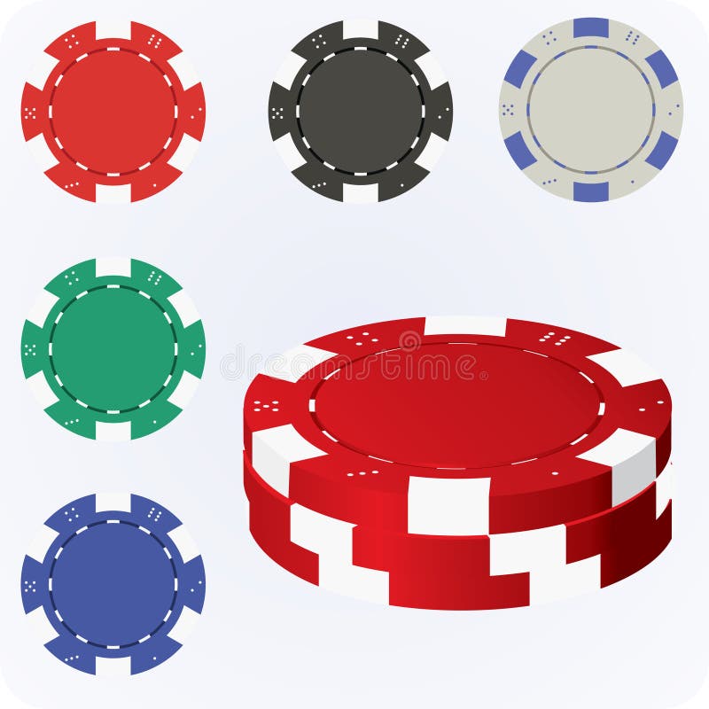 Ensemble De Couleur De Jetons De Poker De Casino Illustration de Vecteur -  Illustration du casino, bleu: 58910030