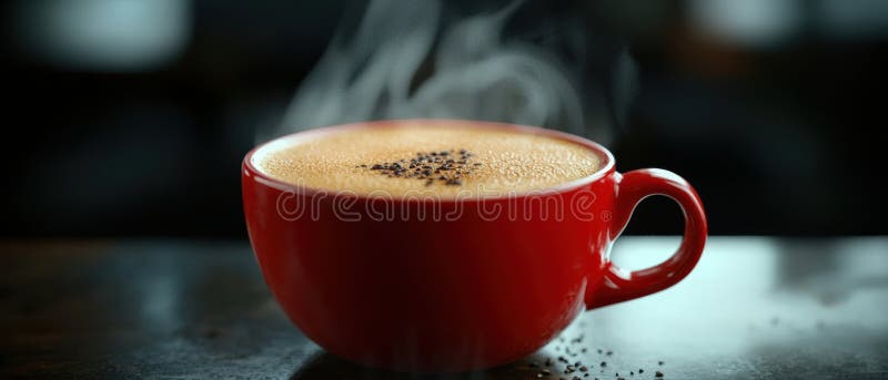 Puchar Cappuccino w Red Mug ilustracja wektor