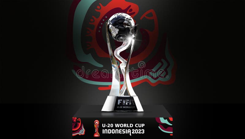 Puchar świata w piłce nożnej 2023 fifa u20. Fifa u20 world cup 2023 stadion trophy design wektor.