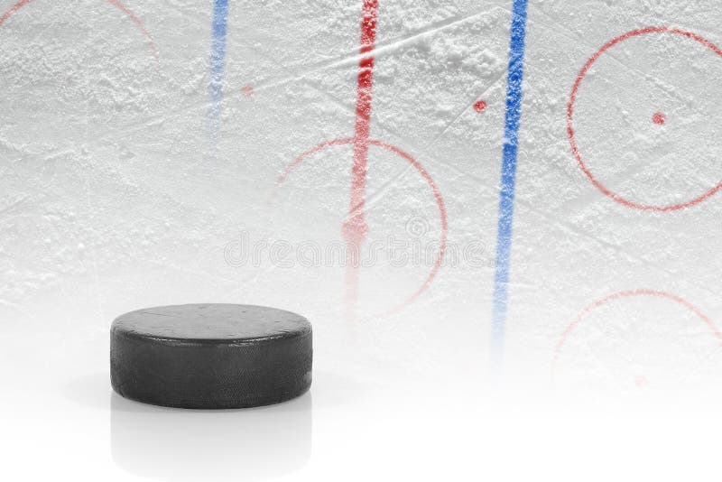 Puck and Hockey Field with Markings Stock Image Image of game, layout