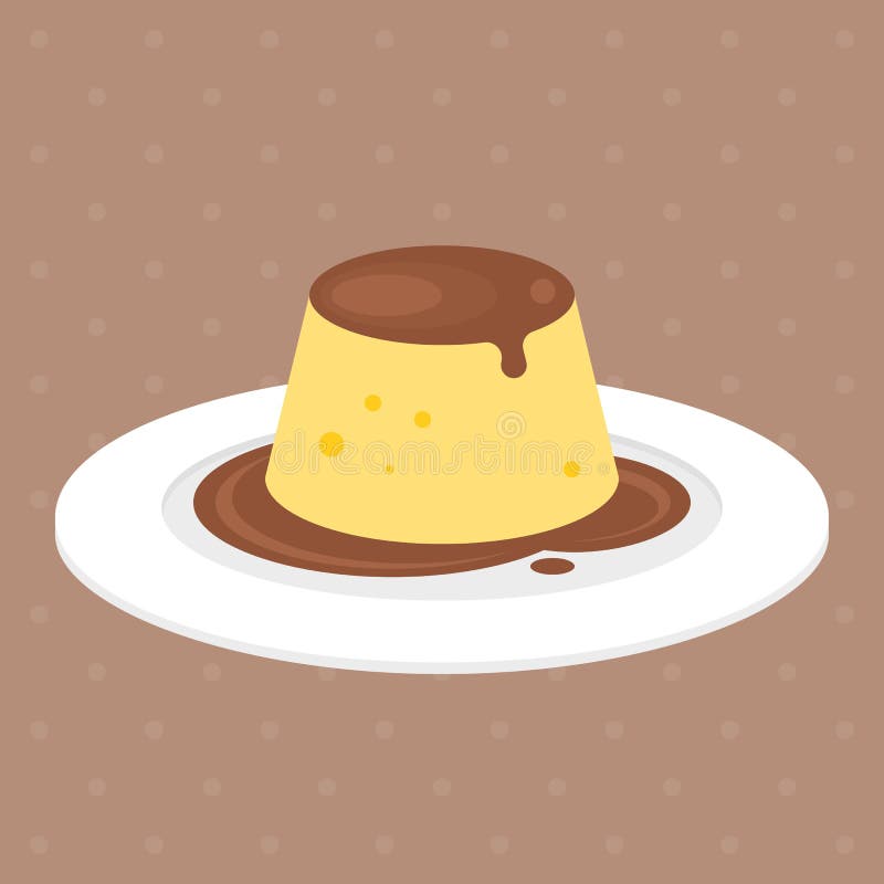 Caramel custard pudding stock illustration. Illustration of clipart