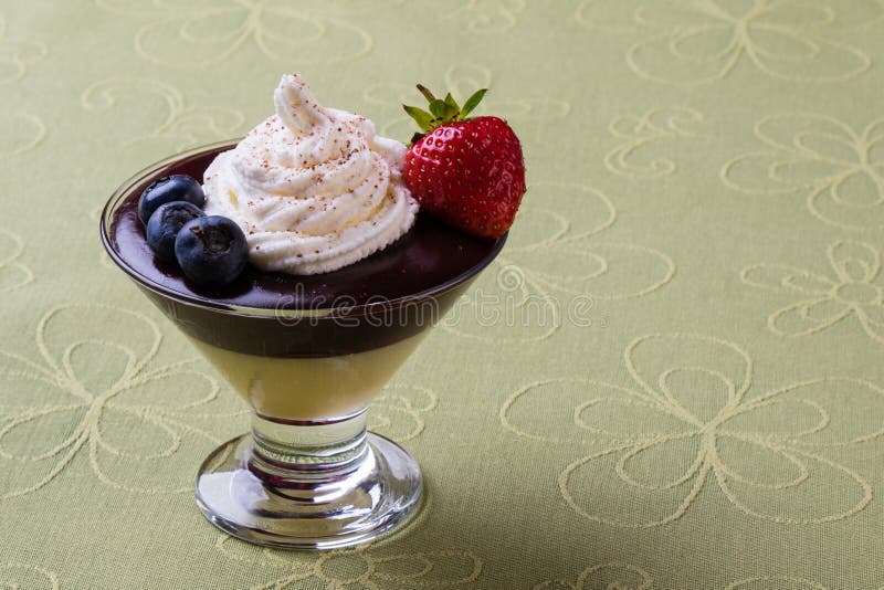 Pudding in glass bowl stock photo. Image of flan, sweet 72432706