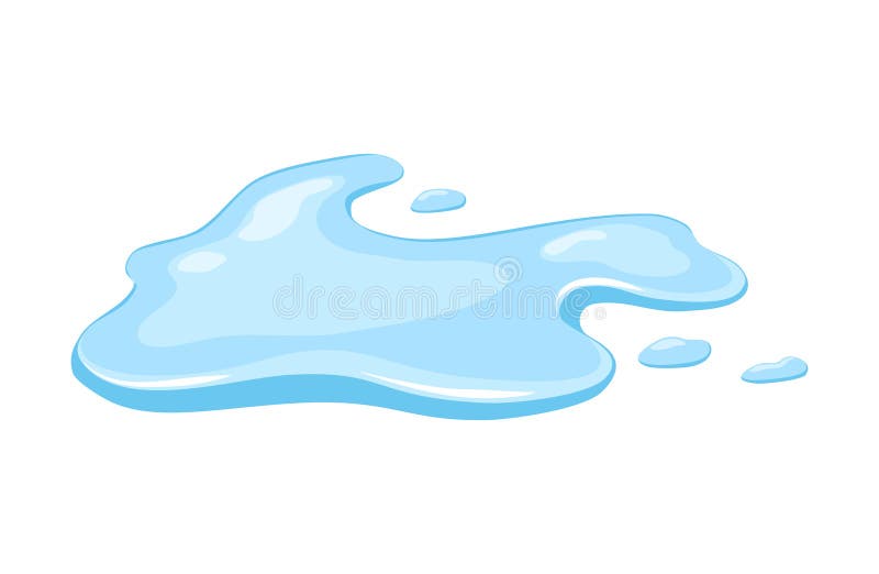 Water Spill on a White Background. Puddle. Vector Illustration. Cartoon