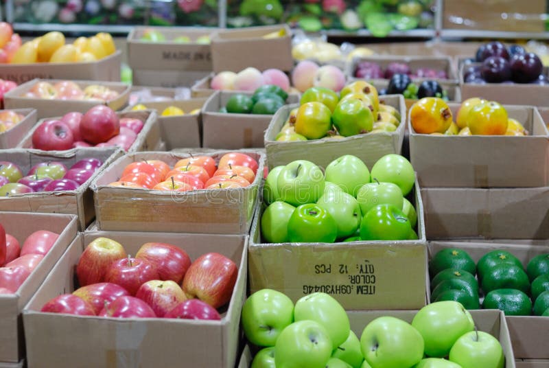 Different kind of fruit in the carton boxes. Different kind of fruit in the carton boxes.