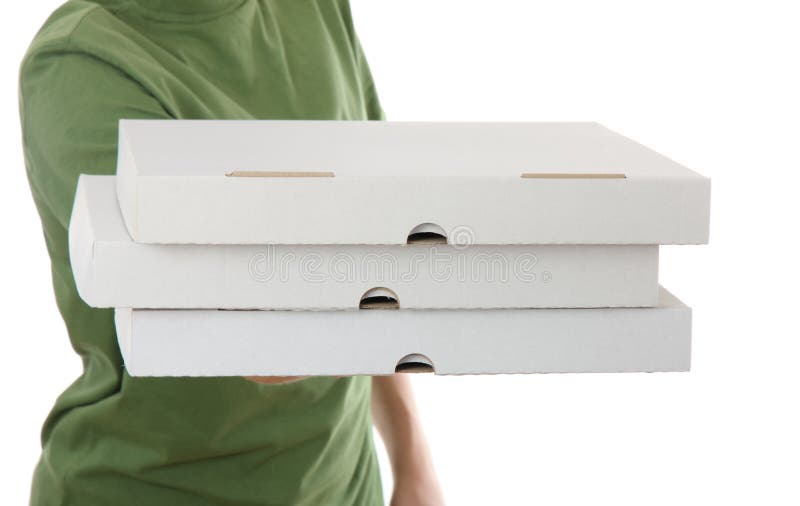 pudełkowata chłopiec dowiezienia pizza obraz stock pudełkowata chłopiec dowiezienia pizza obraz stock