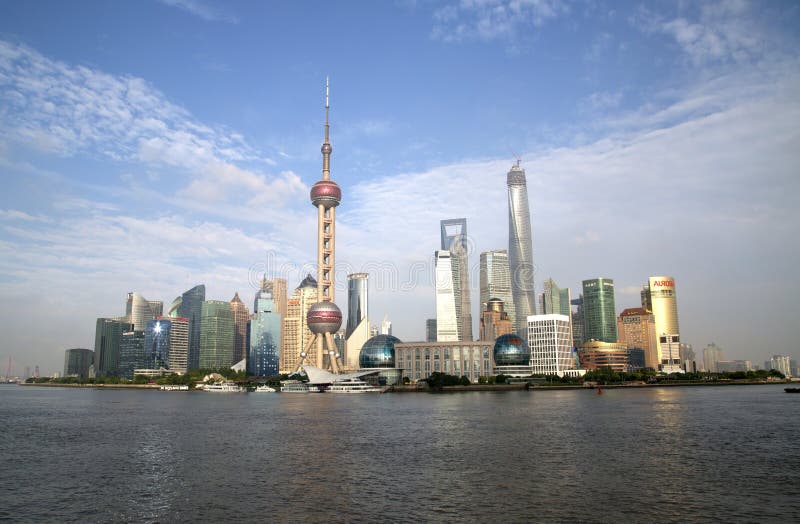Pudong Shanghai linia horyzontu zdjęcie royalty free