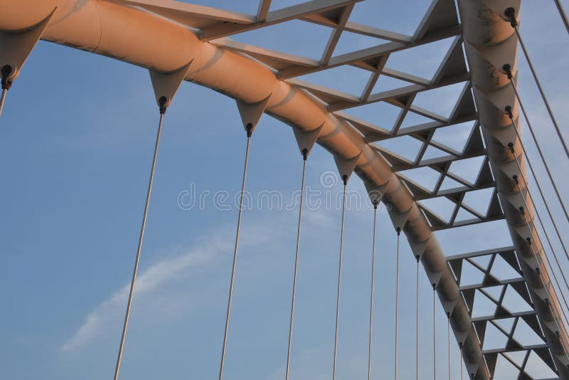 Puente del arco de la bahía de Humber enseguida después del amanecer fotos de archivo libres de regalías Puente del arco de la bahía de Humber enseguida después del amanecer fotos de archivo libres de regalías