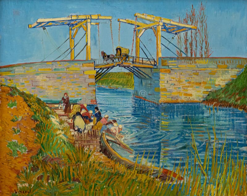 Brug te Arles, 1888. Vincent Van Gogh, a Dutch post-impressionist painter, famous for landscapes, still lifes, portraits and self-portraits. he painted with a distinctive style of vigorous and repetitive brushstrokes. Collection of Kroller-Muller museum, Otterlo, the Netherlands. Brug te Arles, 1888. Vincent Van Gogh, a Dutch post-impressionist painter, famous for landscapes, still lifes, portraits and self-portraits. he painted with a distinctive style of vigorous and repetitive brushstrokes. Collection of Kroller-Muller museum, Otterlo, the Netherlands.