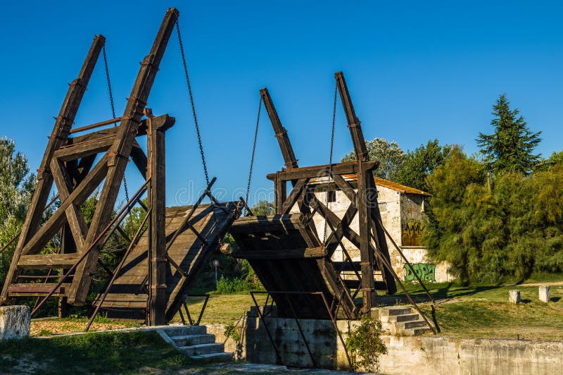 Van Gogh drawbridge through canal near Arles, France. Van Gogh drawbridge through canal near Arles, France