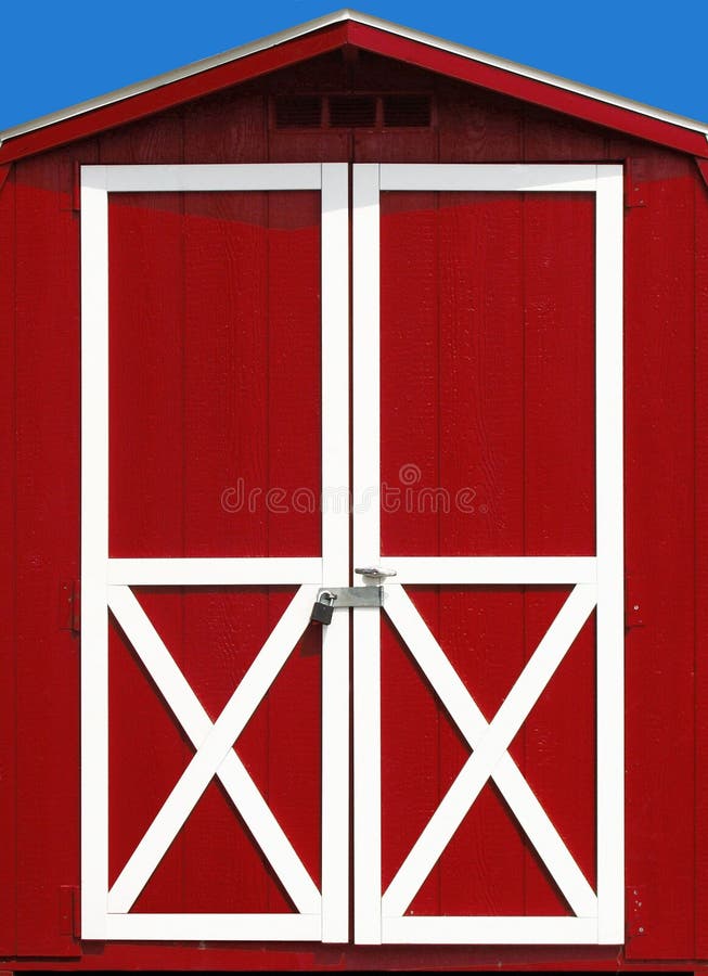 Puerta de granero roja