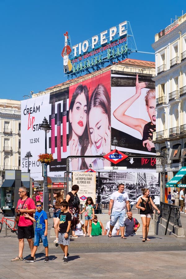 Puerta Del Sol, One of the Most Well Known Places in Madrid Editorial