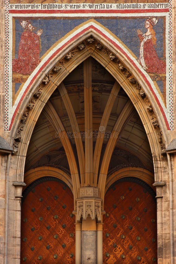 The southern gates of St.Vitus cathedral in Prague. The southern gates of St.Vitus cathedral in Prague.