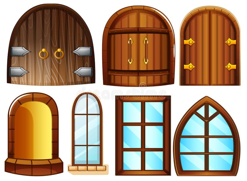 Puertas y ventanas ilustración del vector Puertas y ventanas ilustración del vector