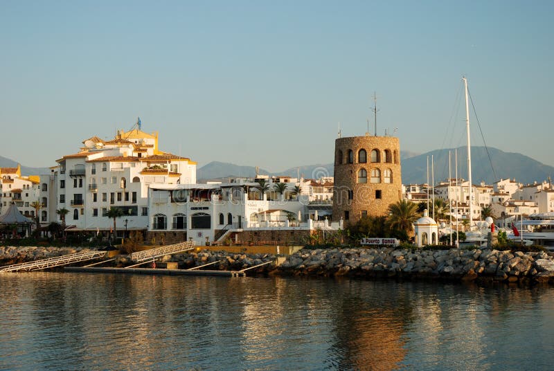 Puerto Banus in Marbella Spanje stock afbeelding Puerto Banus in Marbella Spanje stock afbeelding