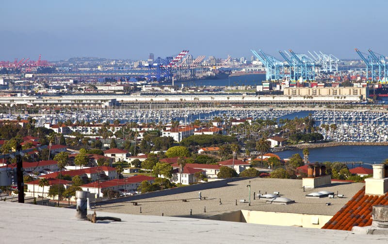 Puerto de la instalación industrial de Long Beach California