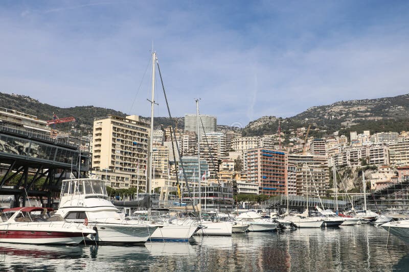 Puerto deportivo de monaco foto de archivo