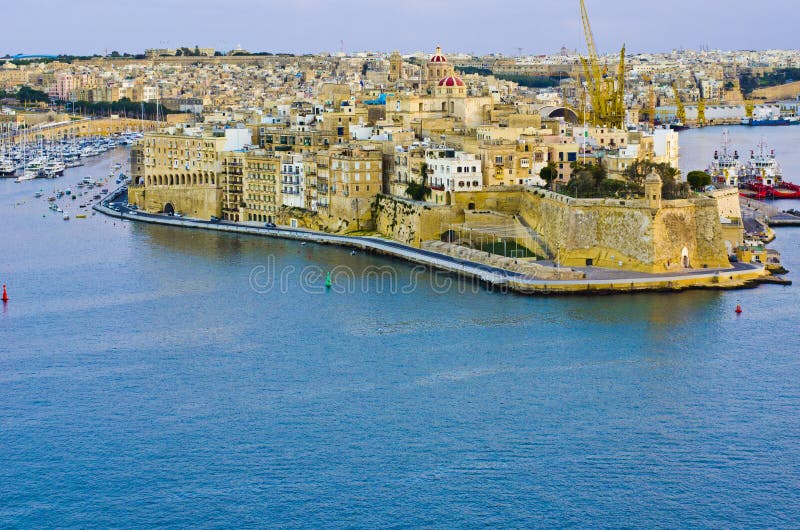 Puerto magnífico de La Valeta, Malta imagenes de archivo Puerto magnífico de La Valeta, Malta imagenes de archivo