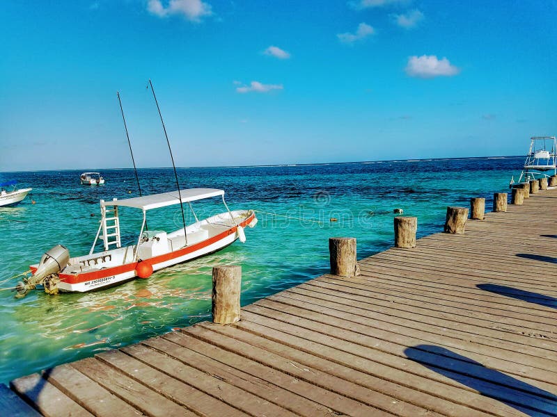 Puerto Morelos Beach Pier royalty free stock image Puerto Morelos Beach Pier royalty free stock image