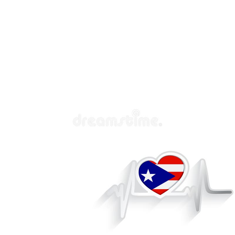 Download Puerto Rico Flag Heart Shaped Isolated On White Stock ...