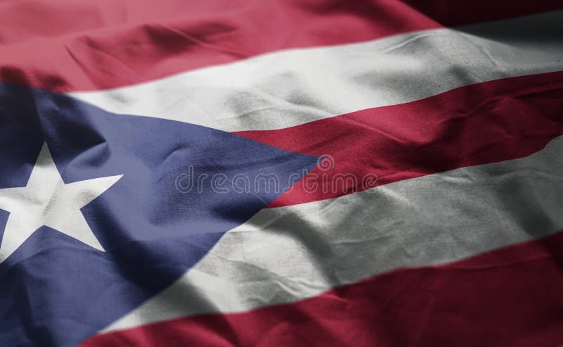Puerto Rico Flag Rumpled Close Up foto de archivo libre de regalías Puerto Rico Flag Rumpled Close Up foto de archivo libre de regalías