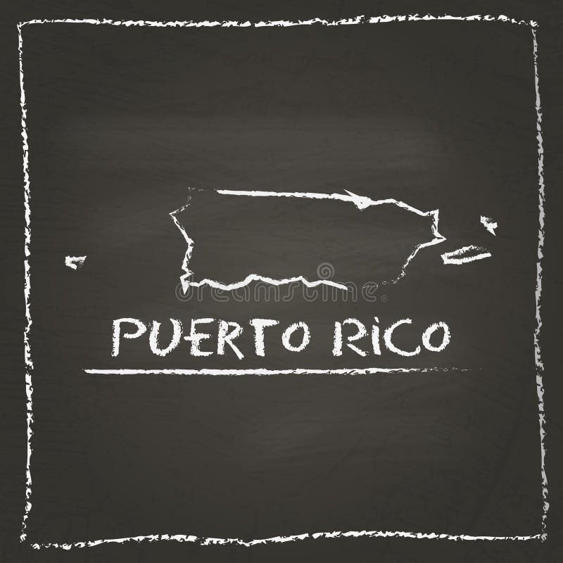 Puerto Rico Outline Vector Map Hand Drawn Stock Vector Illustration Of Expressive North