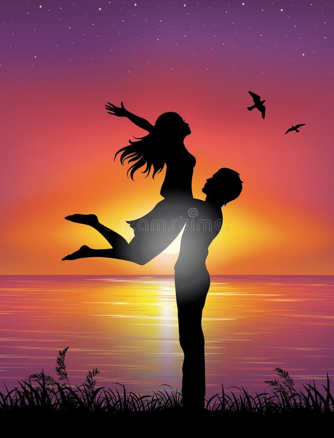 Puesta del sol ilustración del vector Puesta del sol ilustración del vector